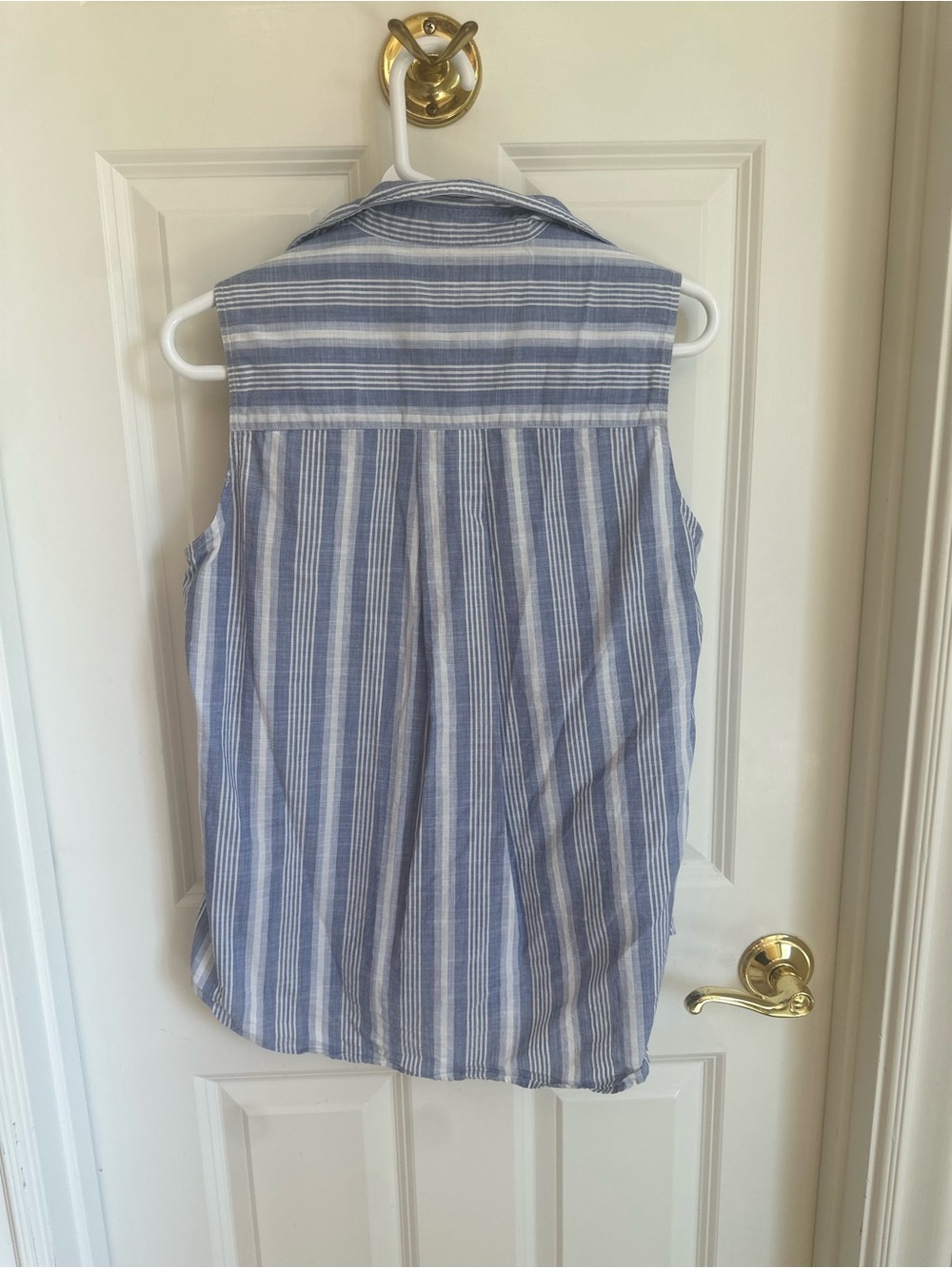 Frank & Eileen Striped Sleeveless Button-Down — Light Blue & White - Picture 2 of 2